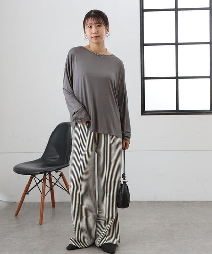 歐泊透紗平紋針織套頭上衣（網店限定）