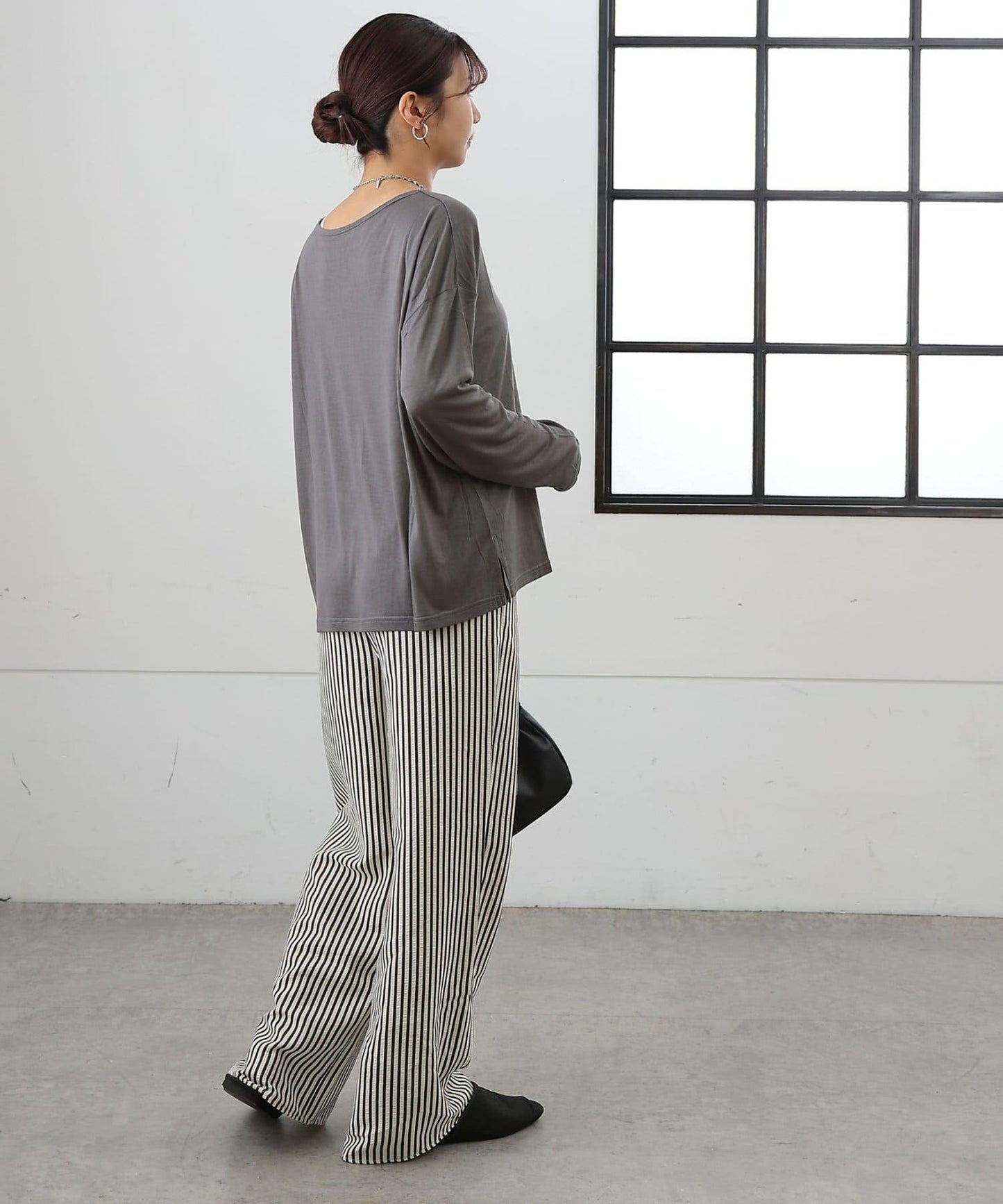 歐泊透紗平紋針織套頭上衣（網店限定）