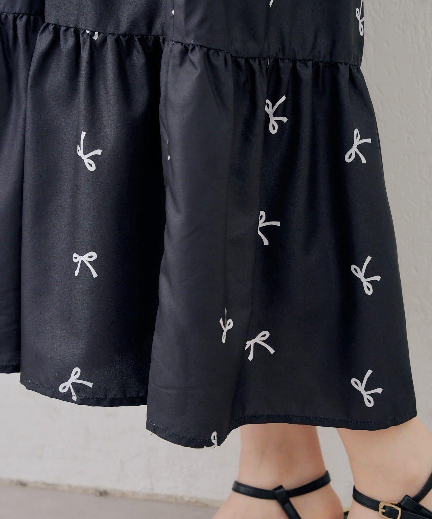 抽褶長款連衣裙