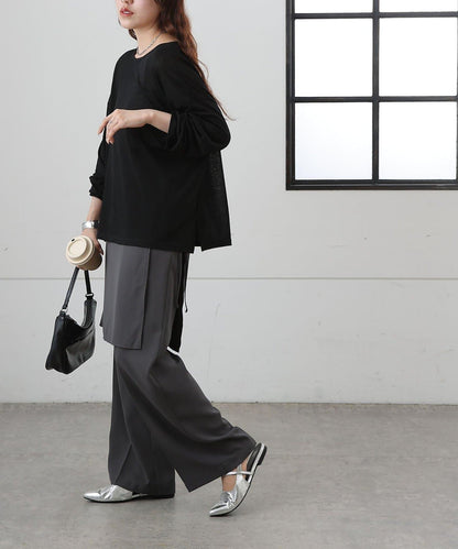 歐泊透紗平紋針織套頭上衣（網店限定）