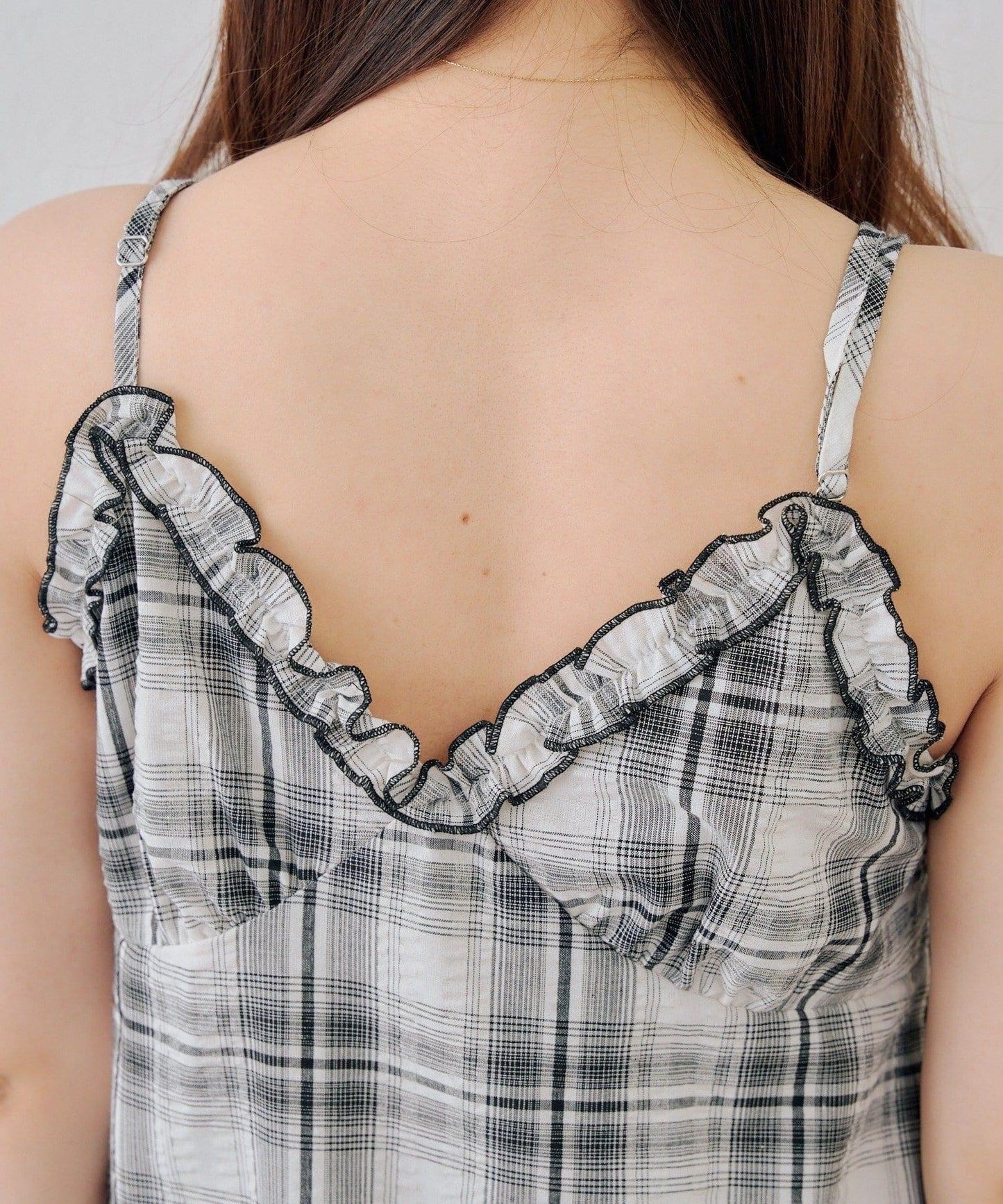 時尚層次感吊帶層疊連衣裙