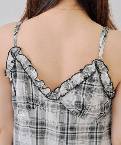 時尚層次感吊帶層疊連衣裙