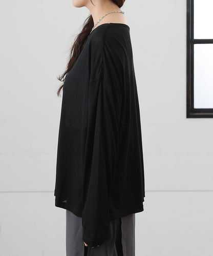 歐泊透紗平紋針織套頭上衣（網店限定）