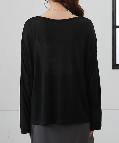 歐泊透紗平紋針織套頭上衣（網店限定）