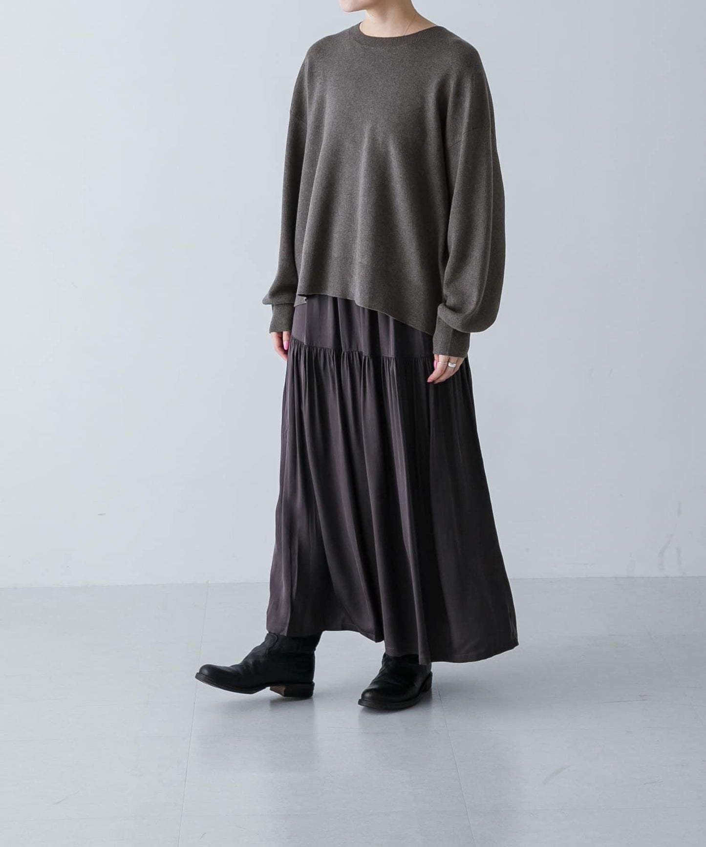 中性棉羊絨順滑針織套頭衫