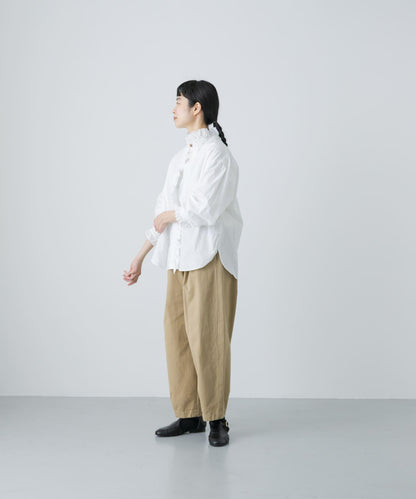 純棉荷葉邊領襯衫