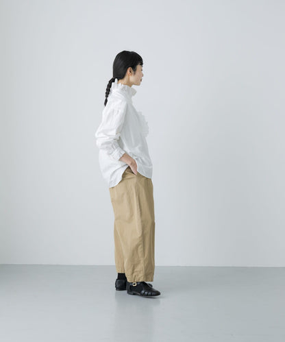 純棉荷葉邊領襯衫