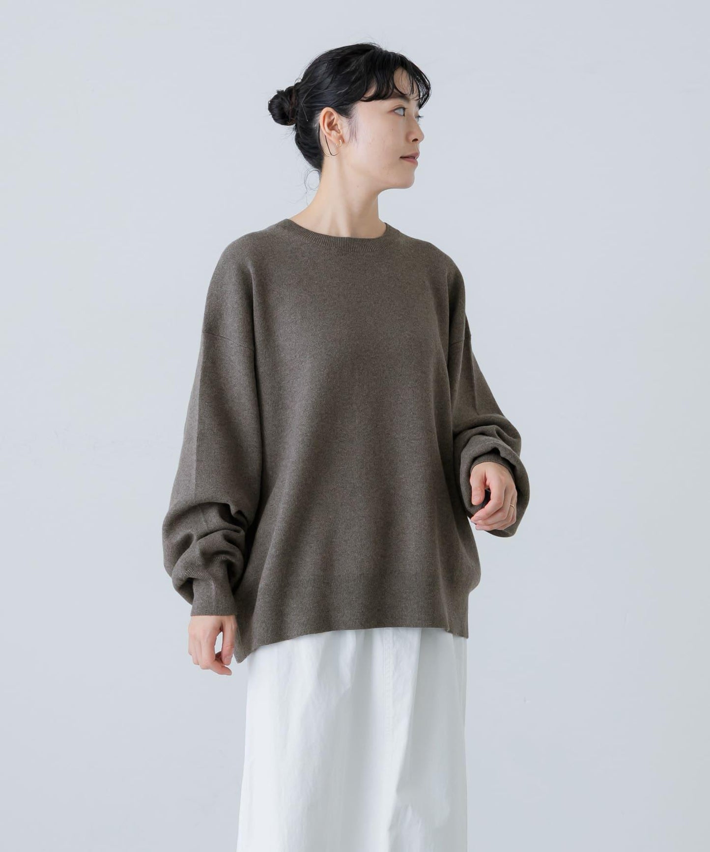 中性棉羊絨順滑針織套頭衫