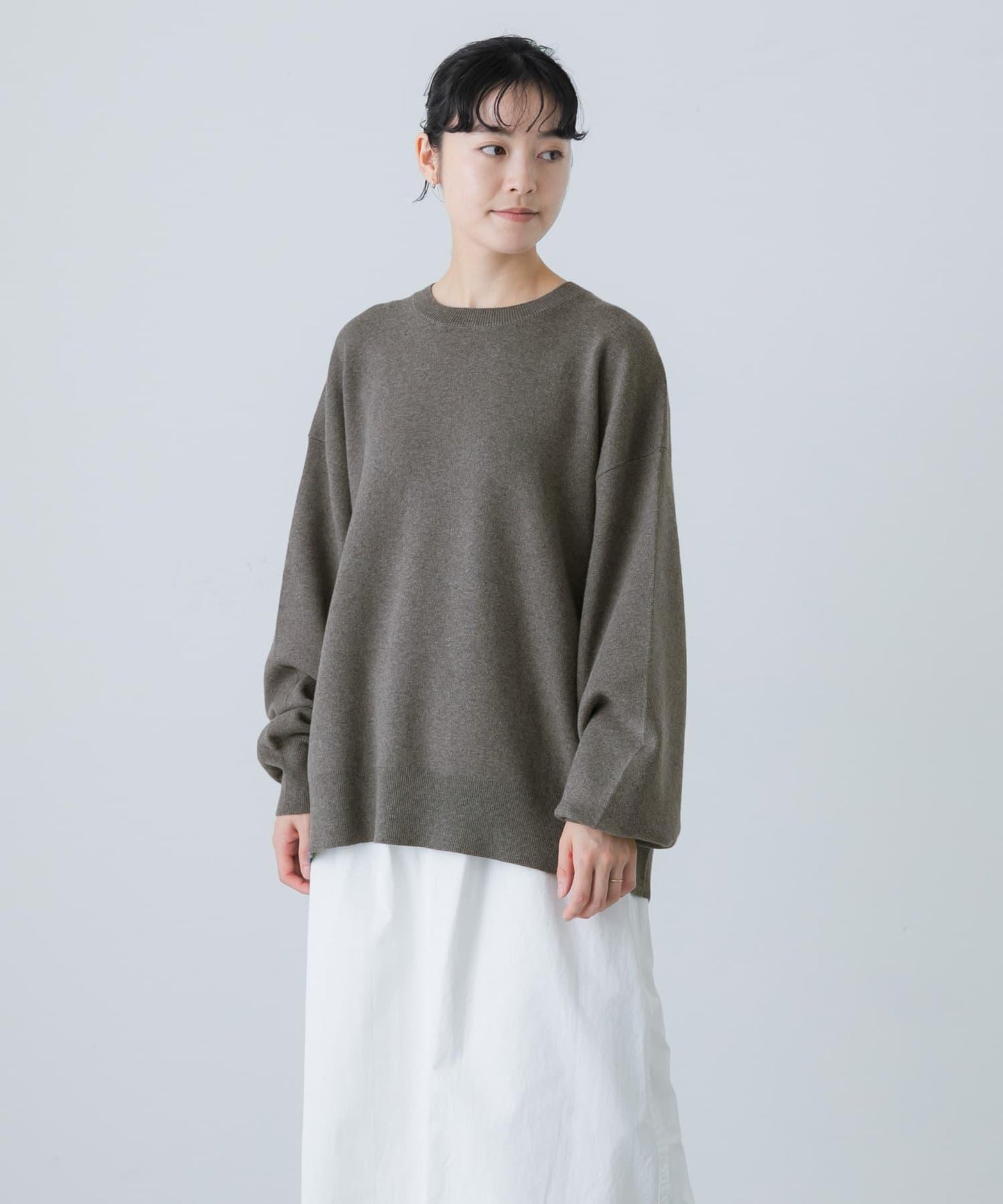 中性棉羊絨順滑針織套頭衫