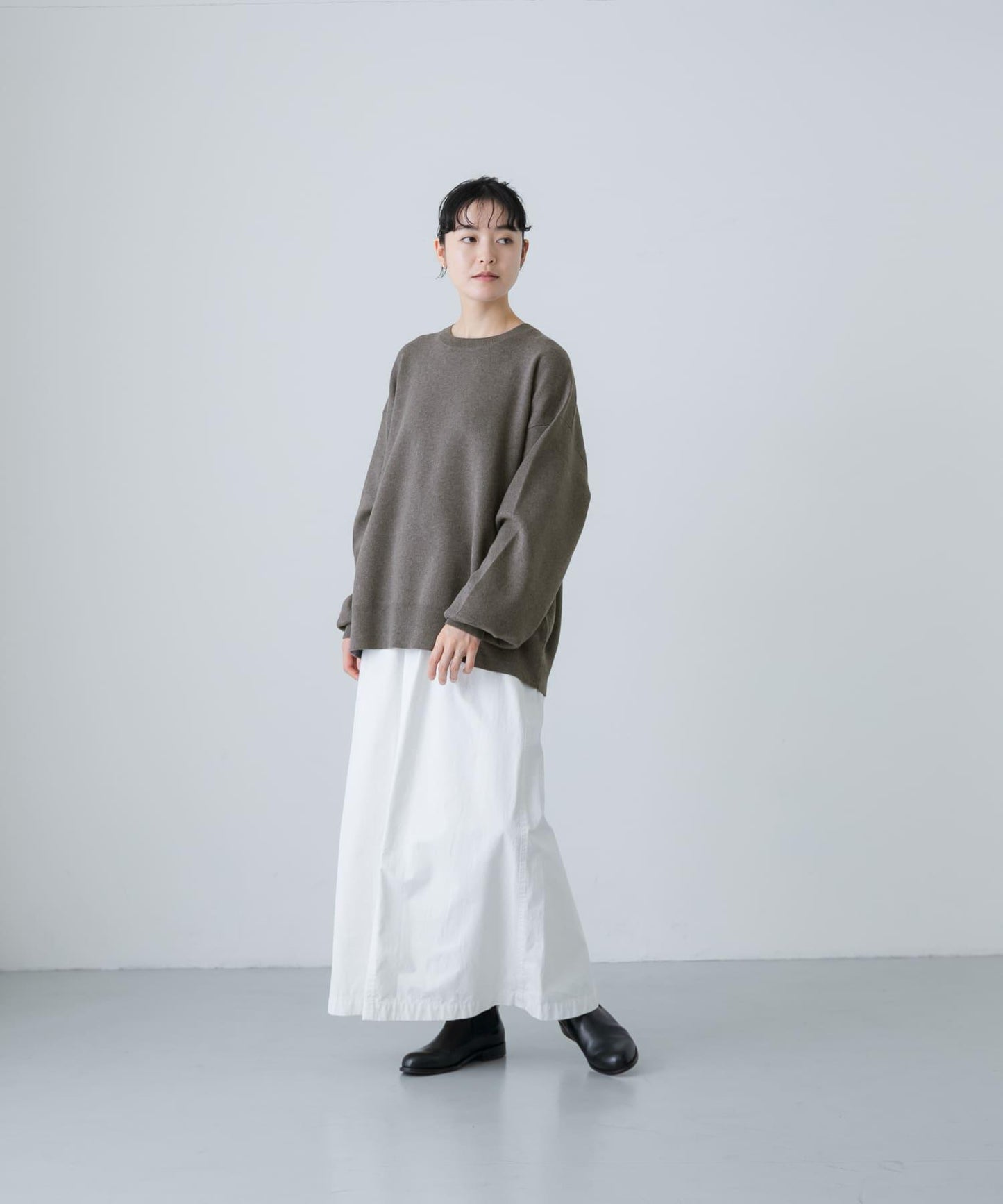 中性棉羊絨順滑針織套頭衫