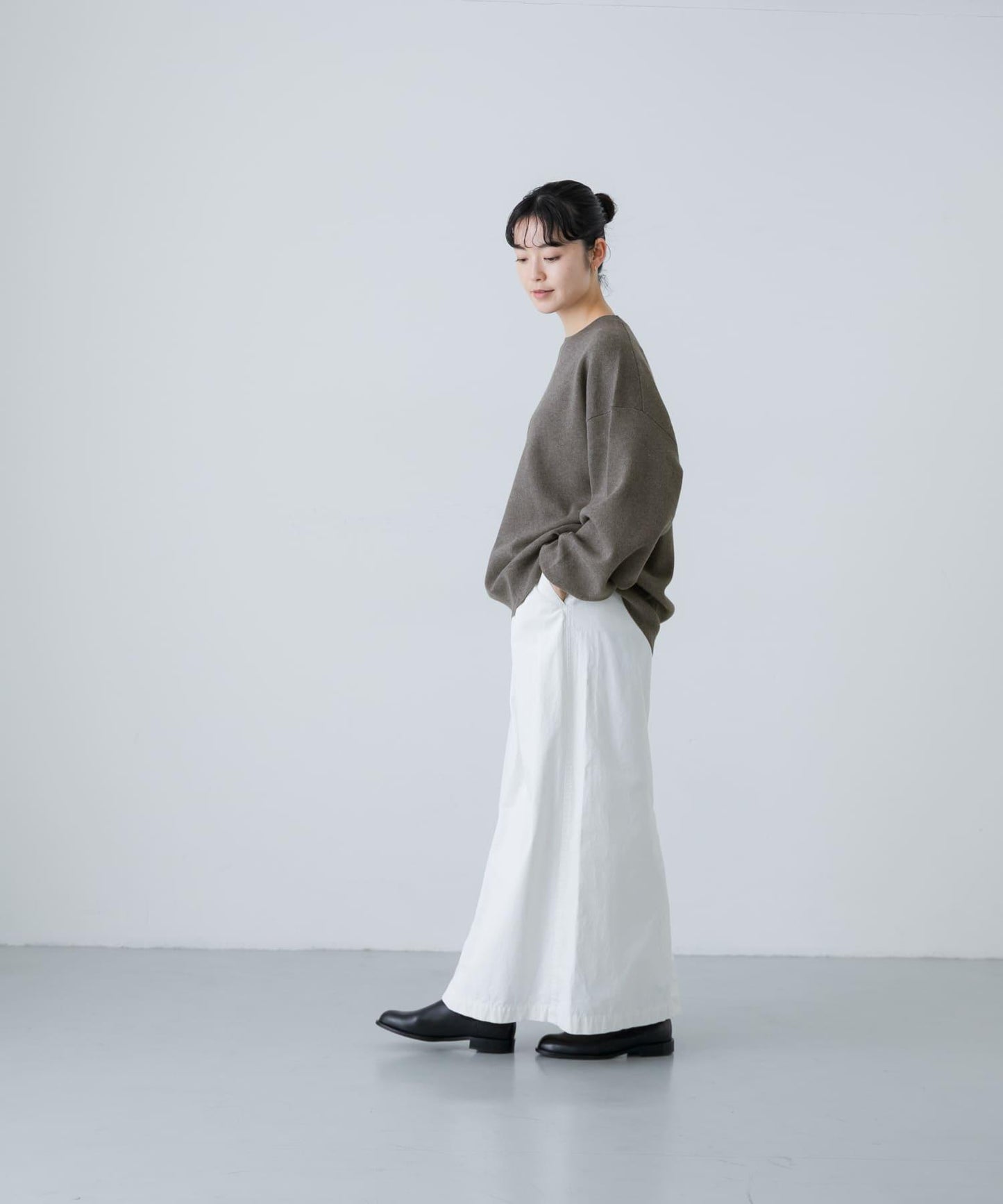 中性棉羊絨順滑針織套頭衫