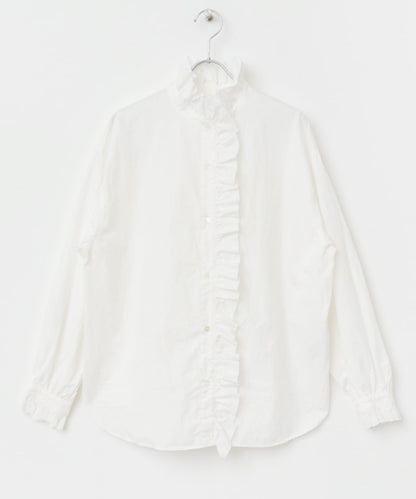 純棉荷葉邊領襯衫