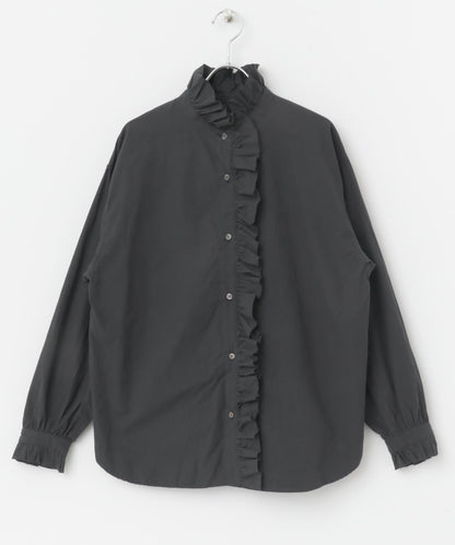 純棉荷葉邊領襯衫