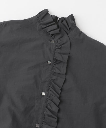 純棉荷葉邊領襯衫