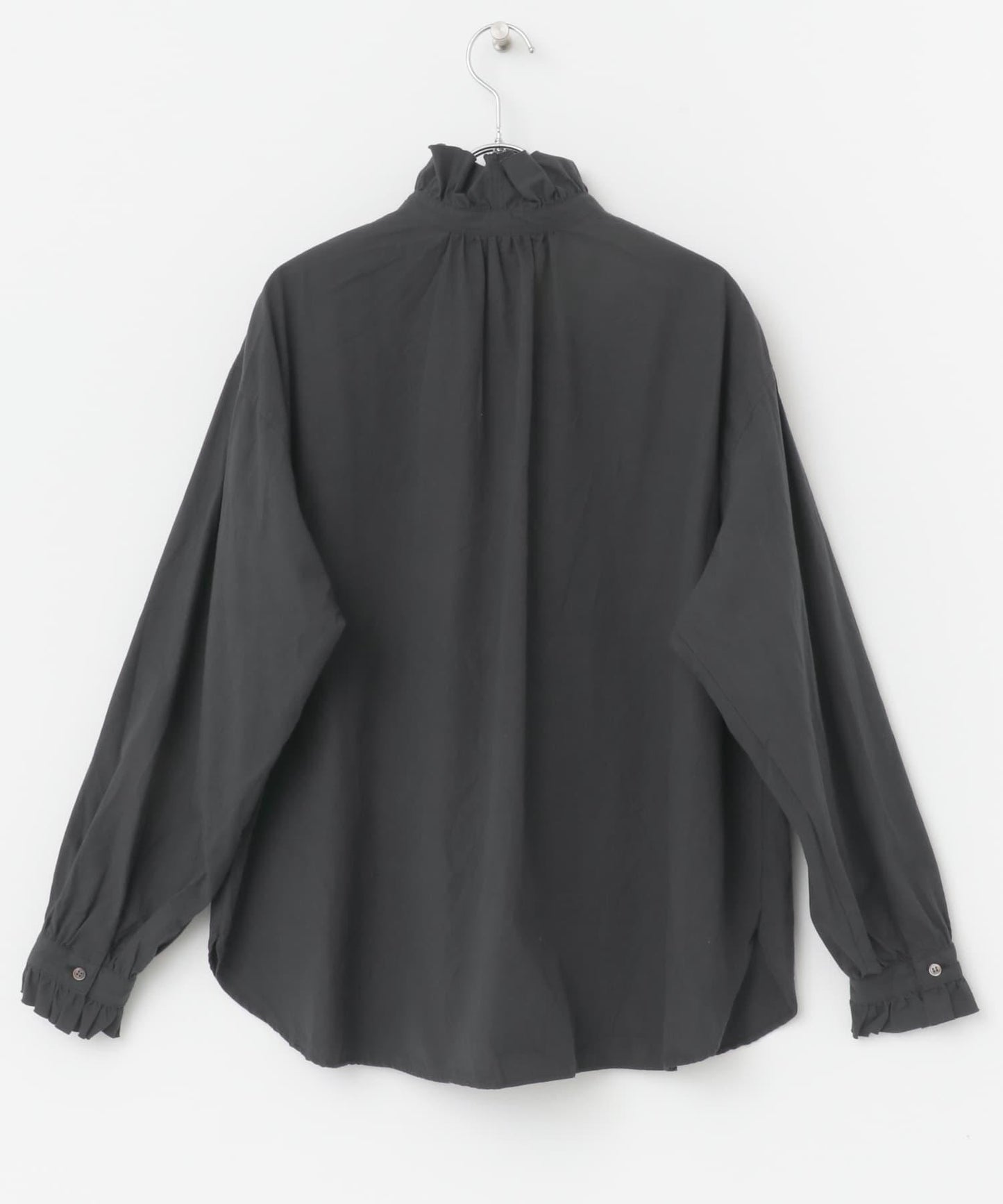 純棉荷葉邊領襯衫