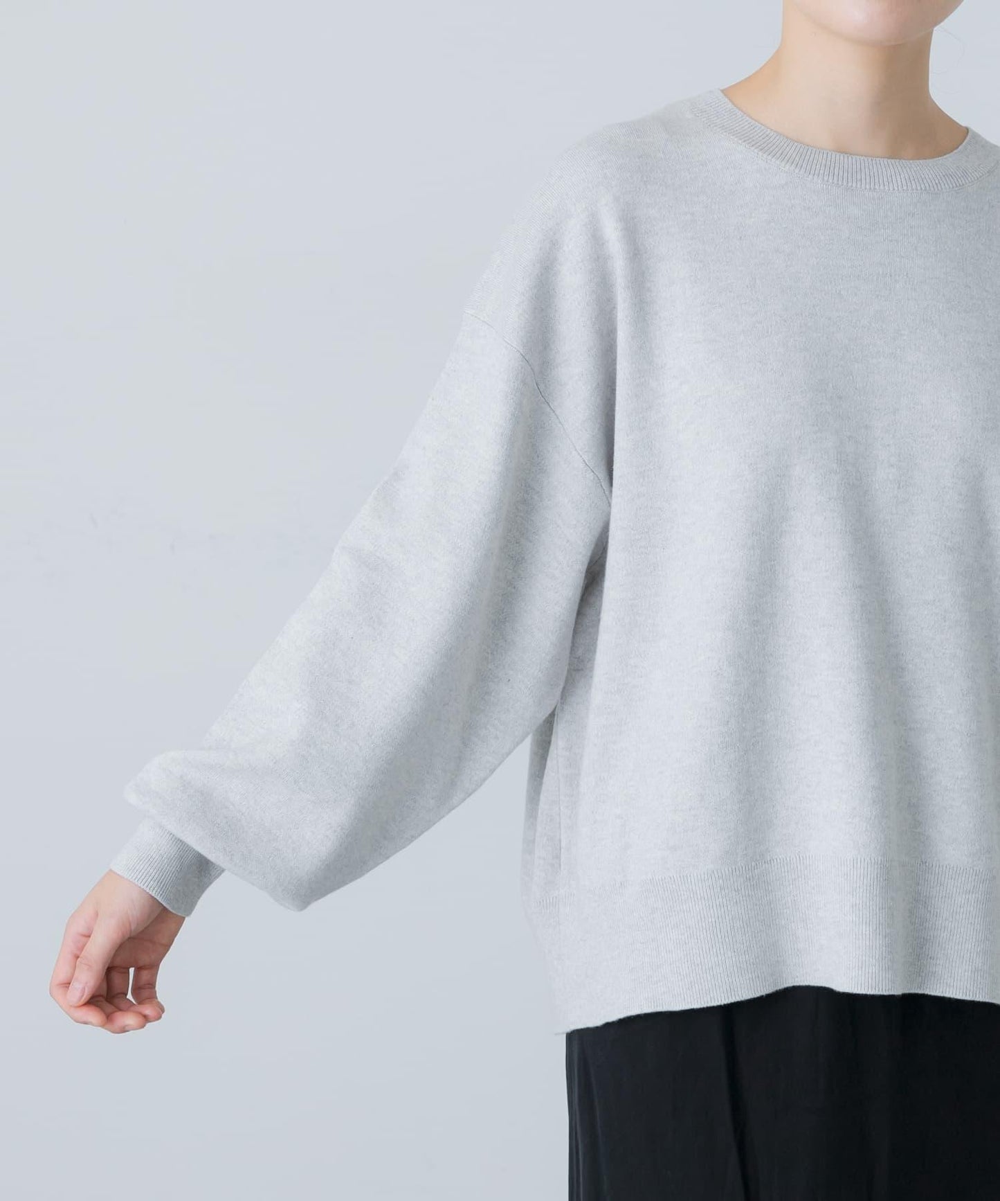 中性棉羊絨順滑針織套頭衫