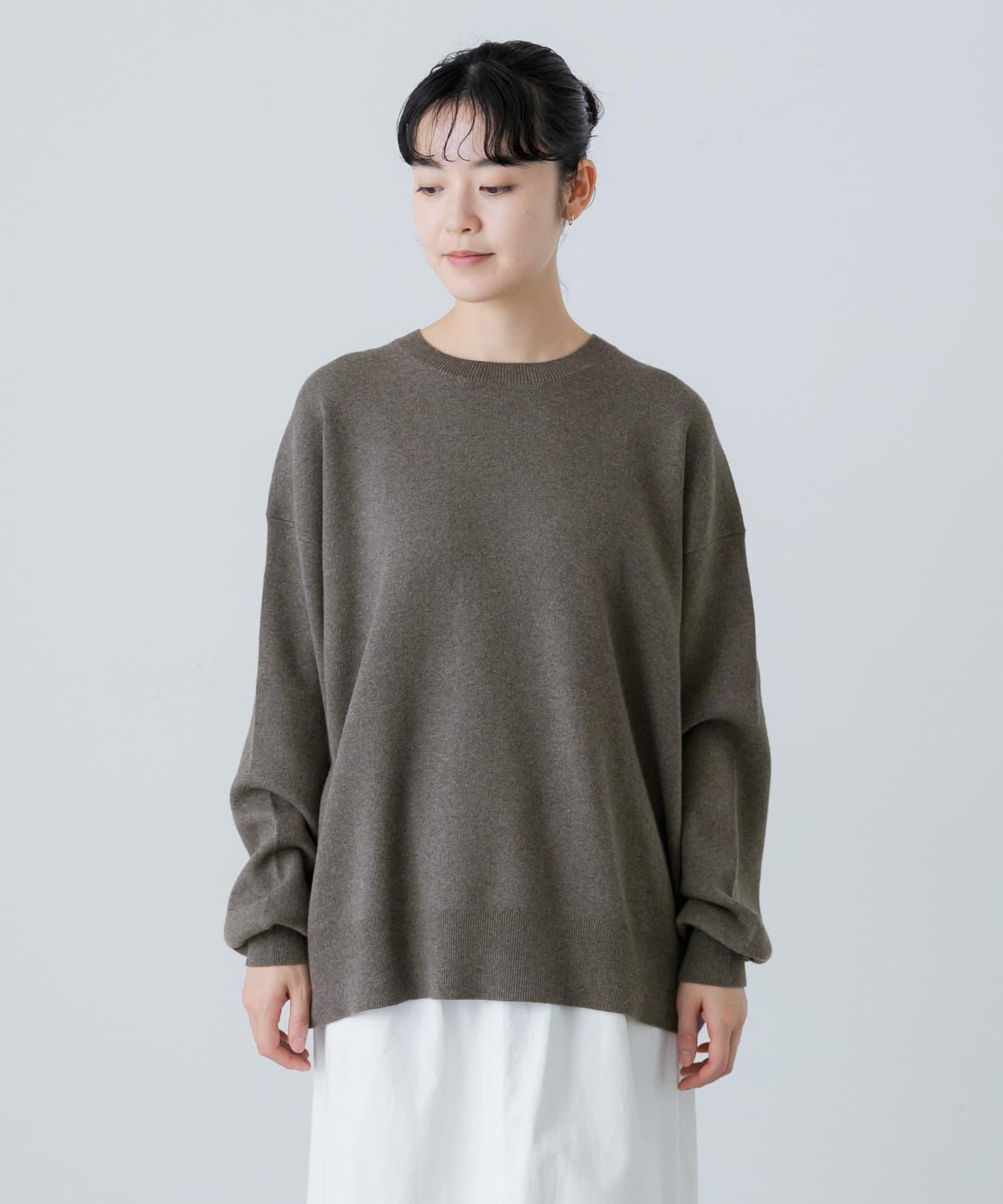 中性棉羊絨順滑針織套頭衫