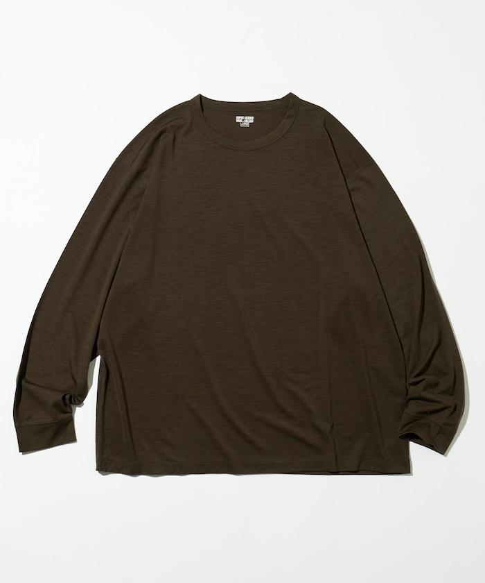 可機洗 美利奴羊毛混紡 長袖T恤