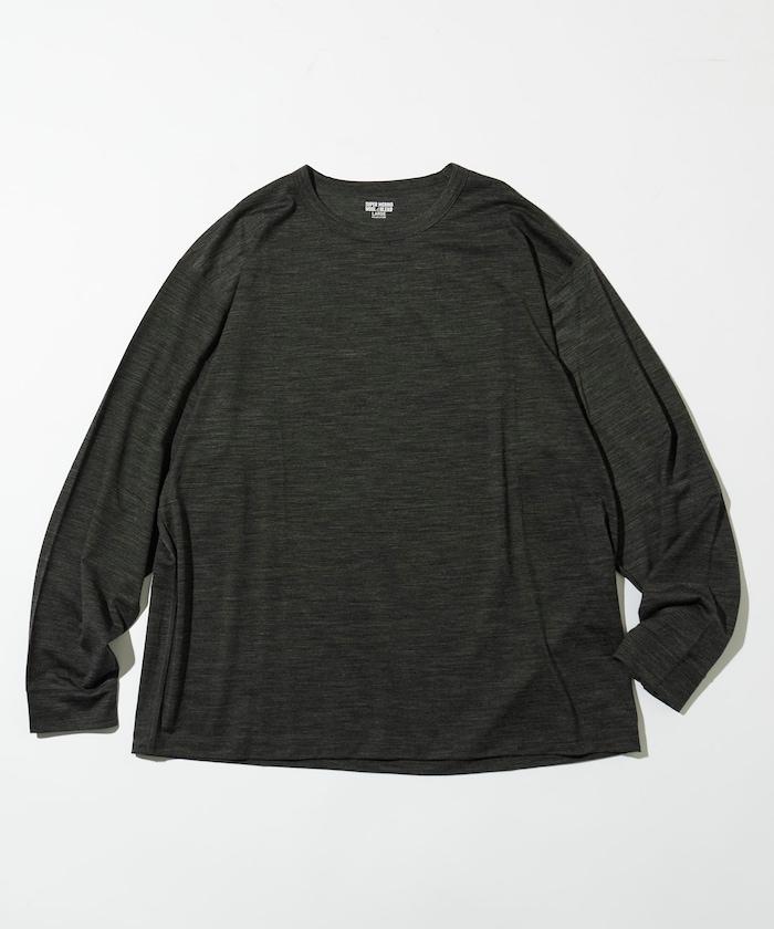 可機洗 美利奴羊毛混紡 長袖T恤