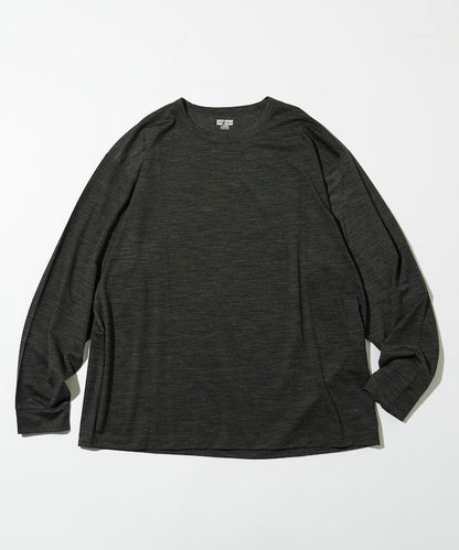 可機洗 美利奴羊毛混紡 長袖T恤