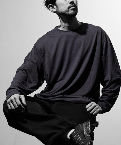 可機洗 美利奴羊毛混紡 長袖T恤