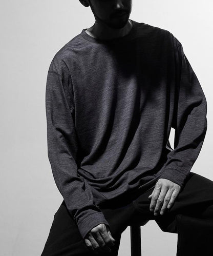 可機洗 美利奴羊毛混紡 長袖T恤