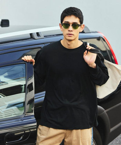 可機洗 美利奴羊毛混紡 長袖T恤