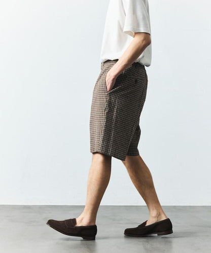 亞麻棉鬆緊休閒短褲