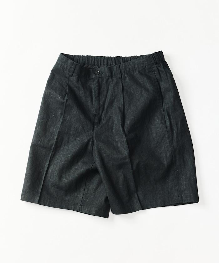 亞麻棉鬆緊休閒短褲