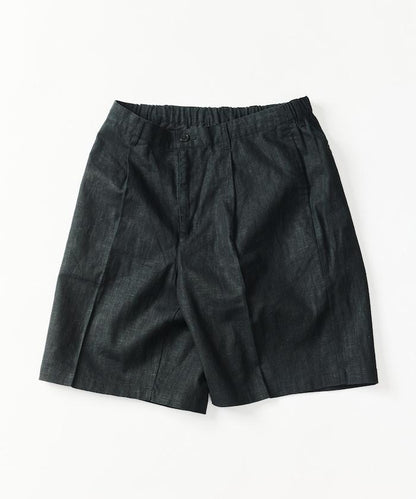 亞麻棉鬆緊休閒短褲