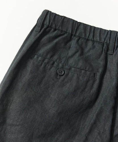 亞麻棉鬆緊休閒短褲