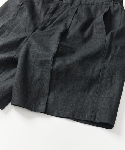 亞麻棉鬆緊休閒短褲
