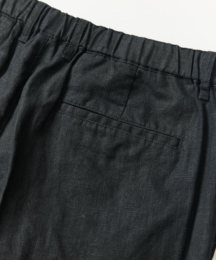 亞麻棉鬆緊休閒短褲