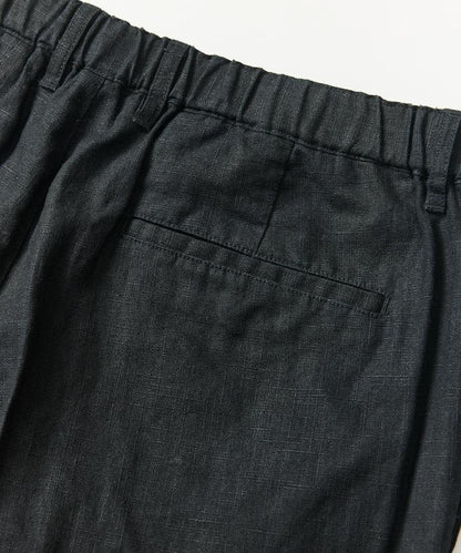 亞麻棉鬆緊休閒短褲