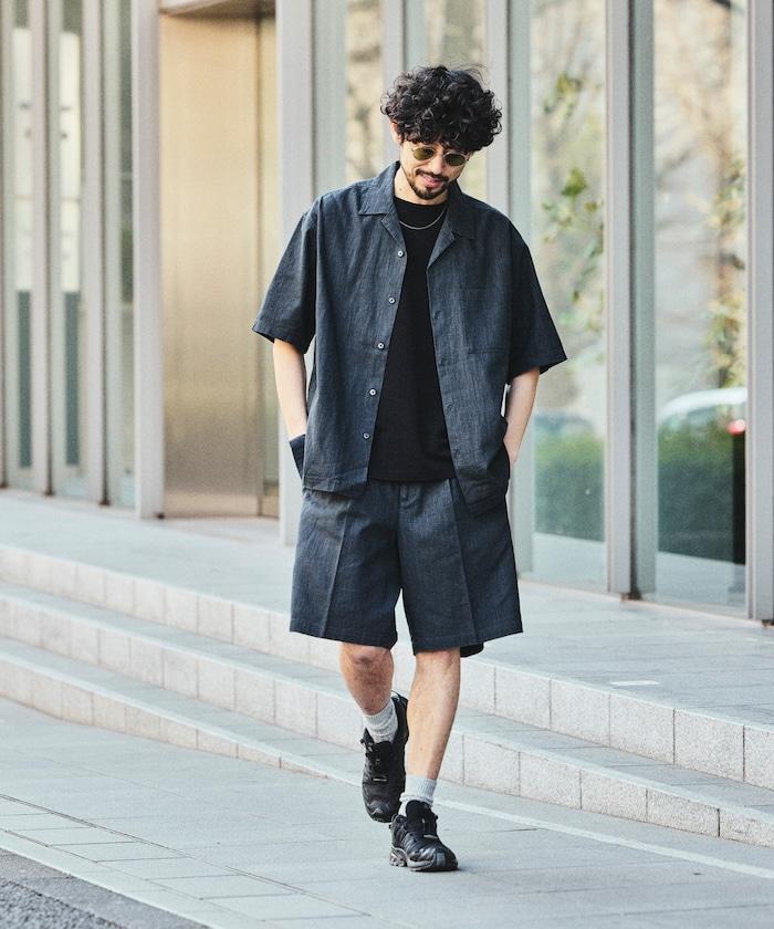 亞麻棉鬆緊休閒短褲