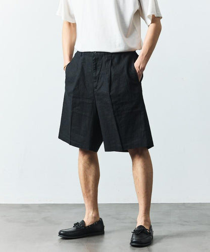 亞麻棉鬆緊休閒短褲