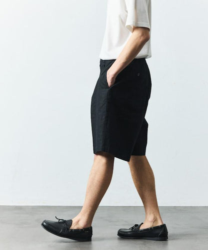 亞麻棉鬆緊休閒短褲