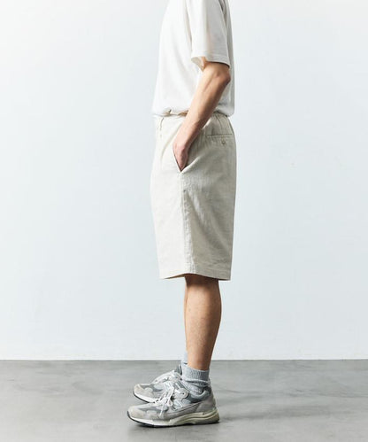 亞麻棉鬆緊休閒短褲