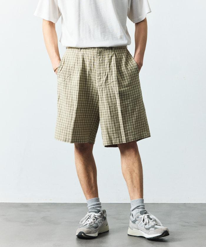 亞麻棉鬆緊休閒短褲