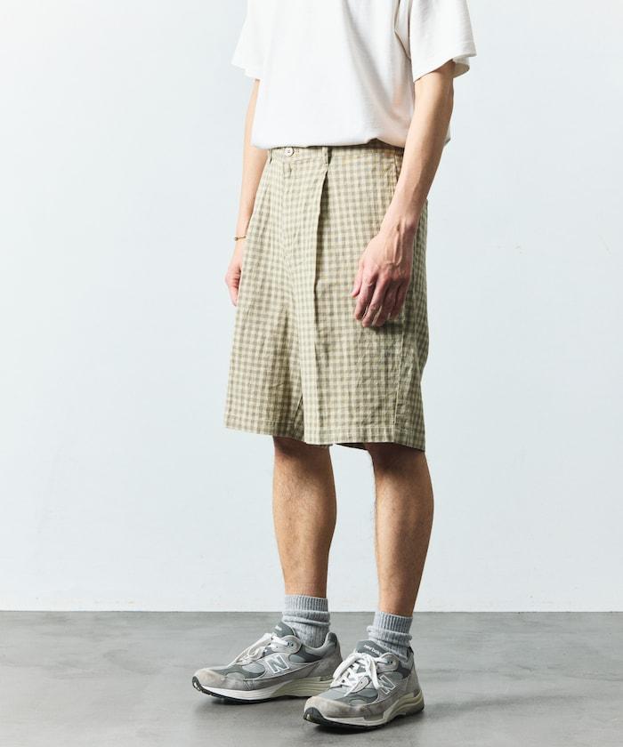 亞麻棉鬆緊休閒短褲