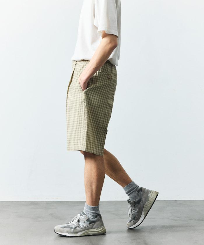 亞麻棉鬆緊休閒短褲