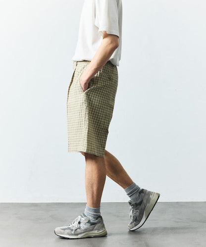 亞麻棉鬆緊休閒短褲