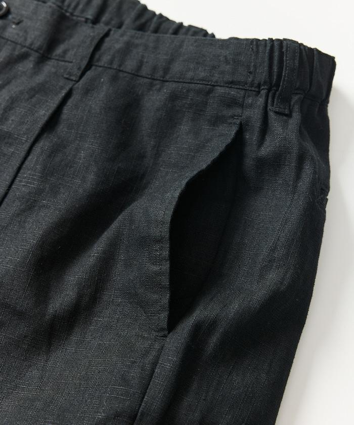 亞麻棉鬆緊休閒短褲