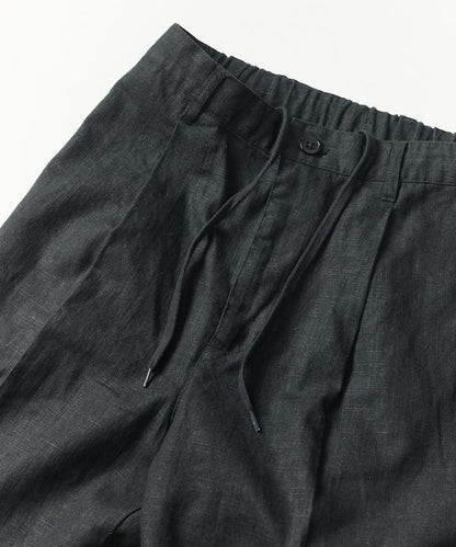 亞麻棉鬆緊休閒短褲