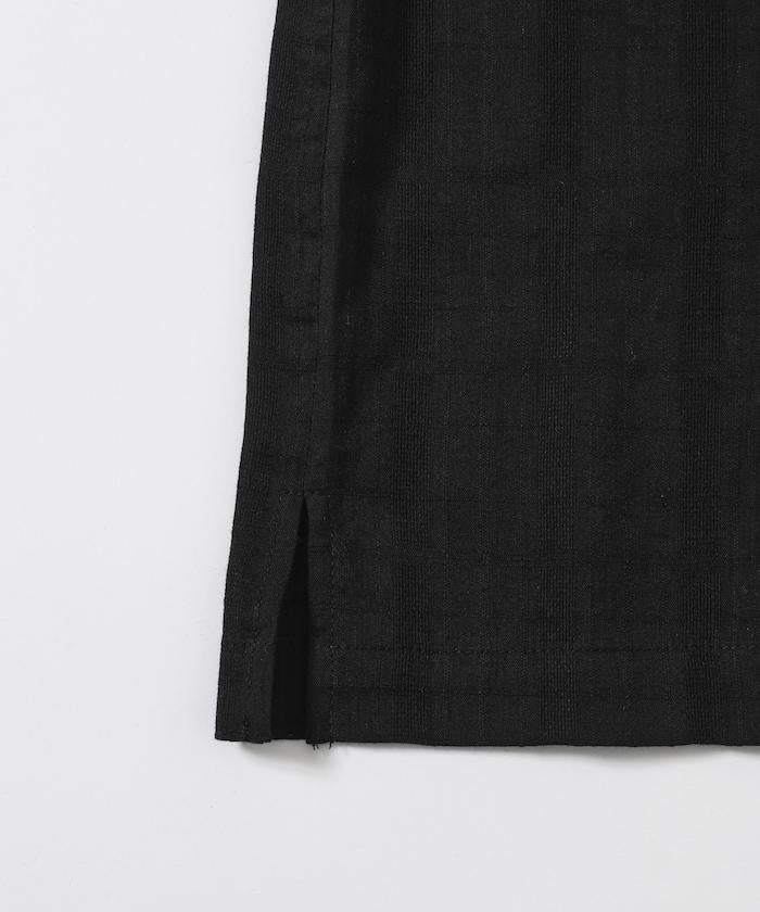 多比織寬鬆版開領短袖襯衫