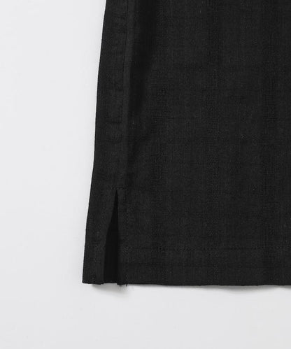 多比織寬鬆版開領短袖襯衫