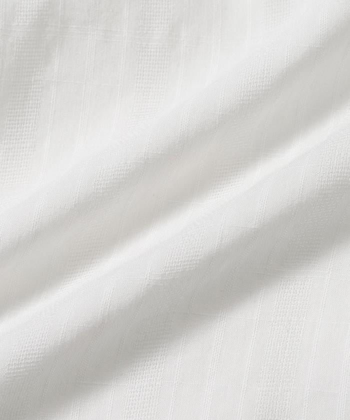 多比織寬鬆版開領短袖襯衫