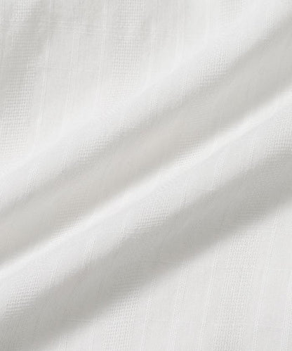 多比織寬鬆版開領短袖襯衫