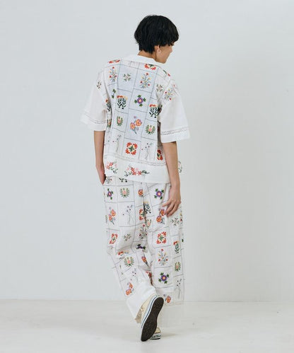 拼接花朵刺繡 褲子