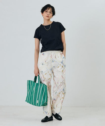 拼接花朵刺繡 褲子